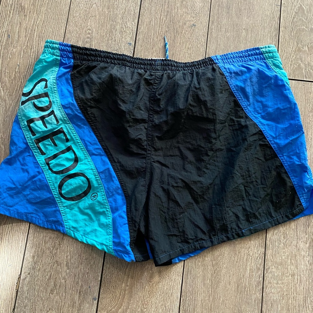 Vintage 80s 90s Speedo multicolored nylon short shorts size XXL